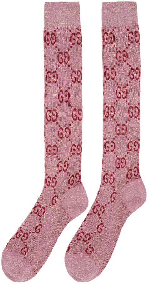 gucci socks pink|gucci over knee socks.